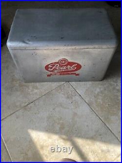 Vintage PEARL LAGER BEER Metal Beer Cooler Ice Chest