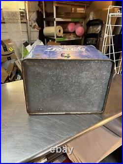 Vintage PEPSI COLA Progress Refrigerator Co. Metal 1950'S Era Cooler Ice box