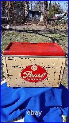 Vintage Pearl Beer Metal 16 Cooler As Is Local Pick Up Ok Hard To Find