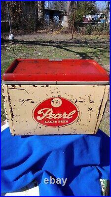 Vintage Pearl Beer Metal 16 Cooler As Is Local Pick Up Ok Hard To Find