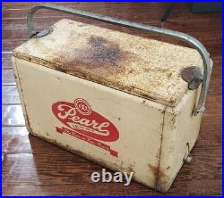 Vintage Pearl Lager Beer Metal Cooler / Ice Chest The Gem of Fine Beers Vintage Pearl Lager Beer Metal Cooler / Ice Chest The Gem of Fine Beers