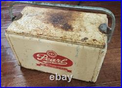 Vintage Pearl Lager Beer Metal Cooler / Ice Chest The Gem of Fine Beers