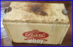 Vintage Pearl Lager Beer Metal Cooler / Ice Chest The Gem of Fine Beers