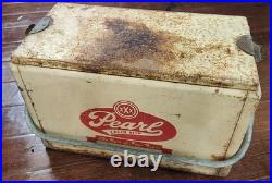 Vintage Pearl Lager Beer Metal Cooler / Ice Chest The Gem of Fine Beers