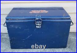 Vintage Pepsi Advertising Galvanized Metal Cooler with Tray Soda Pop Sign Gas Oil