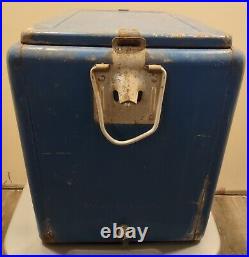 Vintage Pepsi Cola Blue Metal Cooler Ice Box Chest