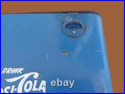 Vintage Pepsi-Cola Metal Cooler Picnic Ice Chest Portable 1950's Original
