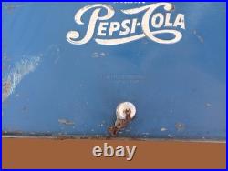 Vintage Pepsi-Cola Metal Cooler Picnic Ice Chest Portable 1950's Original