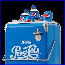 Vintage Pepsi Cola Style Retro Syle Blue Metal Cooler with Bottle opener /3000