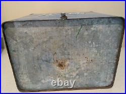 Vintage Pepsi Double Dot Metal Cooler Ice chest Blue Includes tray 1950s