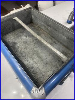 Vintage Pepsi Metal Cooler Ice Chest with Handle, Blue/White Soda Advertising