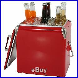 Vintage Picnic Cooler Camping Retro Style Beverage Storage Food Meet Cold Ice