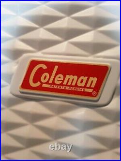 Vintage Pink Coleman Diamond Logo Cooler Ice Chest Mag-Lock Chrome White