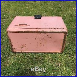 Vintage Pink Hamilton Skotch Cold Flyte Metal Cooler Fiberglass Insulated RARE