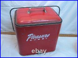 Vintage Pleasure Chest Portable Metal Cooler Leisure Ice Chest Bottle Opener