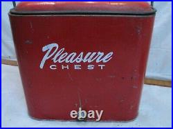 Vintage Pleasure Chest Portable Metal Cooler Leisure Ice Chest Bottle Opener