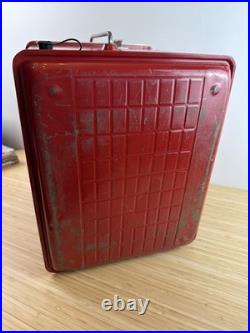 Vintage Poloron COLA COOLER Red Tin Metal Fiberglass Insulated 1960s