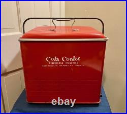 Vintage Poloron's Cola Cooler Metal Ice Chest Great Used ConditionUSA
