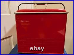 Vintage Poloron's Cola Cooler Metal Ice Chest Great Used ConditionUSA