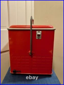 Vintage Poloron's Cola Cooler Metal Ice Chest Great Used ConditionUSA