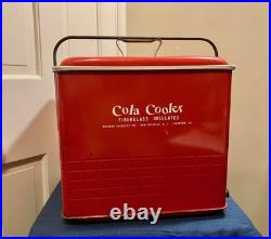 Vintage Poloron's Cola Cooler Metal Ice Chest Great Used ConditionUSA