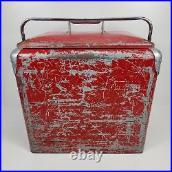 Vintage Progress Refrigerator Co Red Coca-Cola Style Metal Cooler