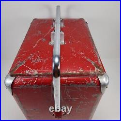 Vintage Progress Refrigerator Co Red Coca-Cola Style Metal Cooler