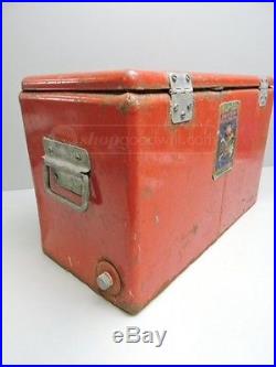 Vintage RARE 1950s metal Budweiser Beer Cooler with Sandwich Tray