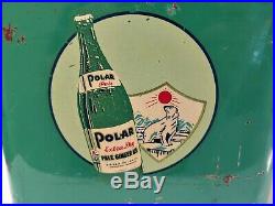 Vintage RARE Polar Extra Dry Ginger Ale Cooler Metal Picnic Drink GAS OIL SODA