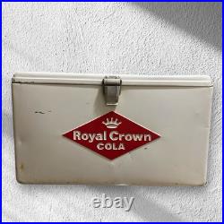 Vintage RC Royal Crown Cola Metal Double Sided Sign Ice Chest Cooler Bottle Open