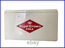 Vintage RC Royal Crown Cola Metal Double Sided Sign Ice Chest Cooler Bottle Open