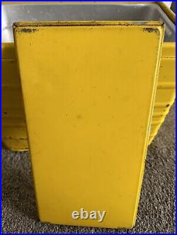 Vintage ROYAL CROWN COLA Yellow METAL COOLER + Bottles Ice Chest ORIG TRAY