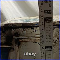 Vintage RV Metal Cooler Blue White Industrial Camp Trailer Ice Chest Steel