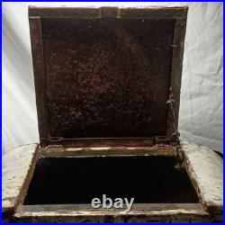 Vintage RV Metal Cooler Blue White Industrial Camp Trailer Ice Chest Steel