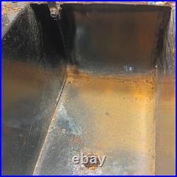 Vintage RV Metal Cooler Blue White Industrial Camp Trailer Ice Chest Steel