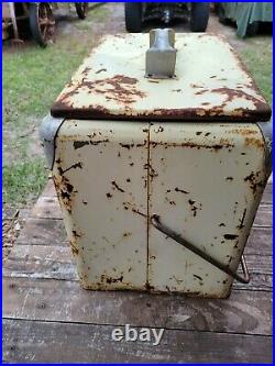 Vintage Rare 1950s Royal Crown Cola Metal Cooler Ice Chest with Removable Lid