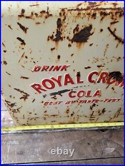 Vintage Rare 1950s Royal Crown Cola Metal Cooler Ice Chest with Removable Lid