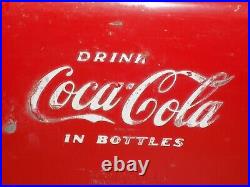 Vintage Rare Acton Coca Cola 17 x 12 x 13 Red Metal Picnic Cooler