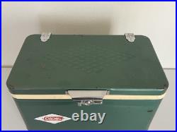 Vintage Rare Coleman Diamond Plate Logo Metal Green Cooler Htf