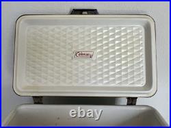 Vintage Rare Coleman Diamond Plate Logo Metal Green Cooler Htf