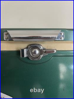 Vintage Rare Coleman Diamond Plate Logo Metal Green Cooler Htf
