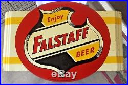 Vintage Rare Falstaff Beer Metal Sign Beer Unique Cooler Or Outdoor Type cl