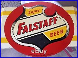 Vintage Rare Falstaff Beer Metal Sign Beer Unique Cooler Or Outdoor Type cl