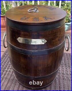 Vintage Rare MICHELOB USA Large Wooden Barrel Cooler Ice Bucket Chest 17 Tall