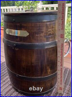 Vintage Rare MICHELOB USA Large Wooden Barrel Cooler Ice Bucket Chest 17 Tall