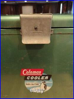 Vintage Rare Mini Metal Green Diamond Coleman Cooler Metal Handle From the 50's