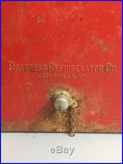 Vintage Rare Size Lg Coca Cola Cooler Original Progress Refrigerator Metal 1950s
