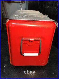 Vintage Red 1950s Metal Thermaster 27 Quart Ice Chest Cooler Poloron Products