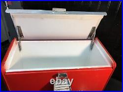 Vintage Red 1950s Metal Thermaster 27 Quart Ice Chest Cooler Poloron Products