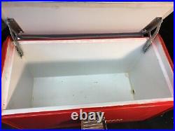 Vintage Red 1950s Metal Thermaster 27 Quart Ice Chest Cooler Poloron Products